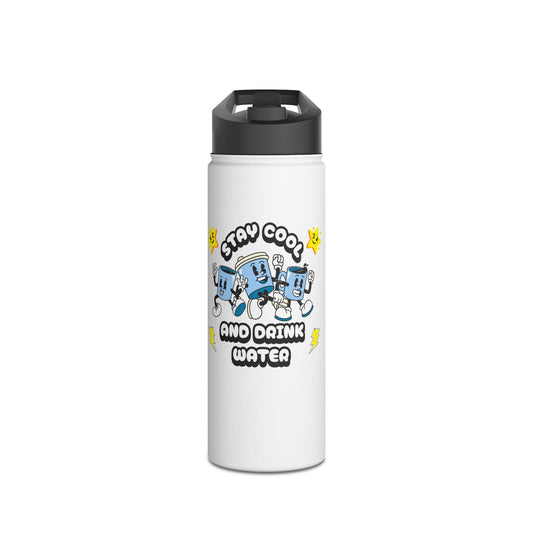 Stay Cool Stainless Steel Water Bottle - Fun Drink Water Design