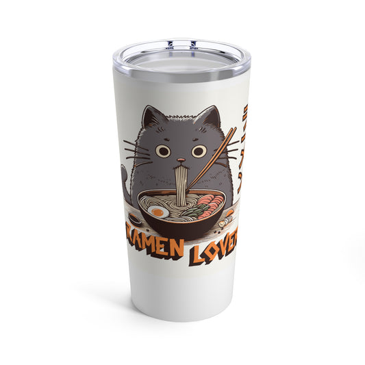 Cute Ramen Lover Tumbler 20oz - Perfect Gift for Cat and Noodle Enthusiasts