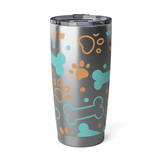 Vagabond 20oz Pet Lovers Tumbler - Fun Bone & Paw Print Design